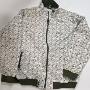 LRG Jacket Mens xXxL Green White Allover Print Full Zip Roots Equipment A031225